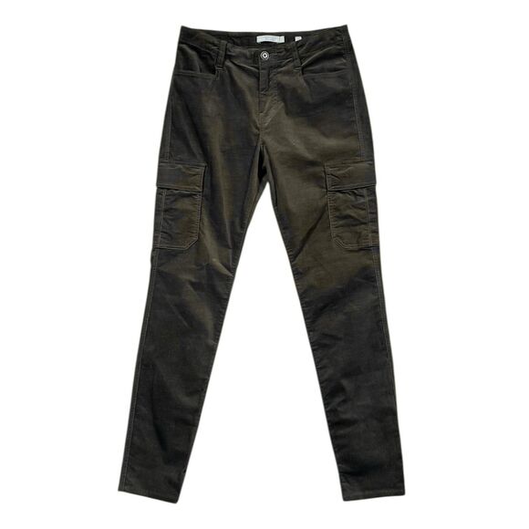 Vince Women’s Pants 2 Olive Cargo Skinny Slim Stretch Corduroy Cotton Classic - Picture 1 of 9